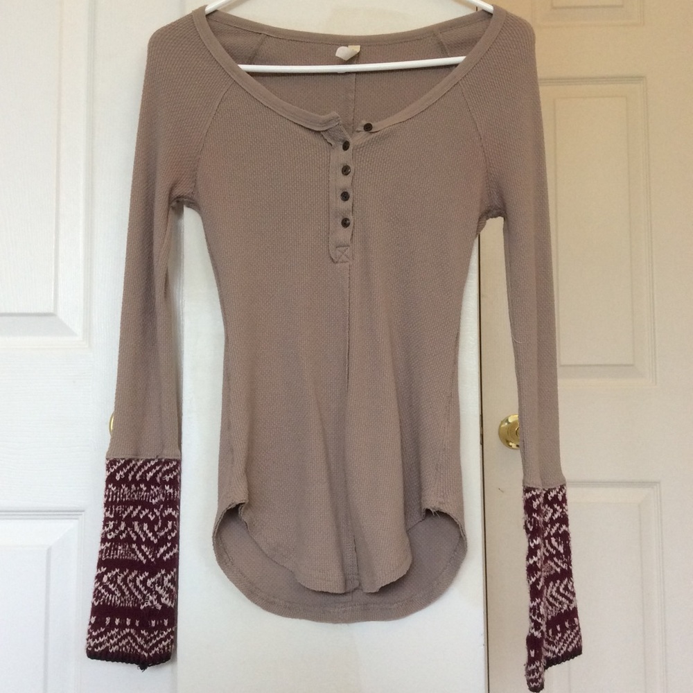 Free People XS Alpine Thermal Long sleeve Top